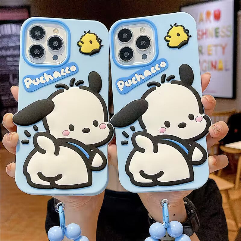 YQQ 可愛いサンリオ シリコーン素材 スマホケース 携帯電話ケース