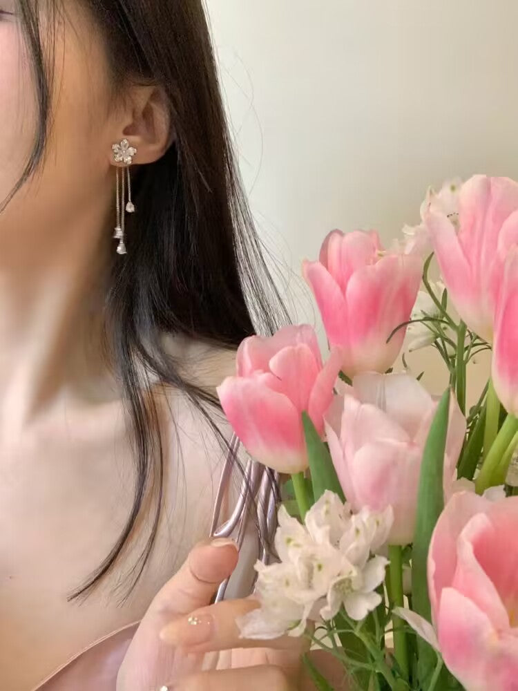 YQQ きらきら フラワー 花 ピアス イヤリング