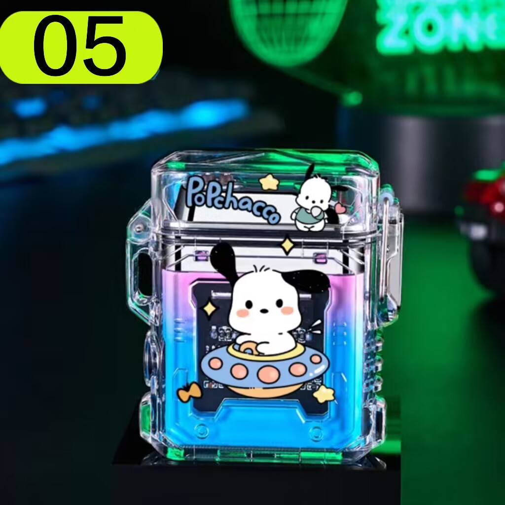 YQQ USB充電 電子ライター 軽量 LED 防風 防水 電気ライター パウダーブルーのライター
