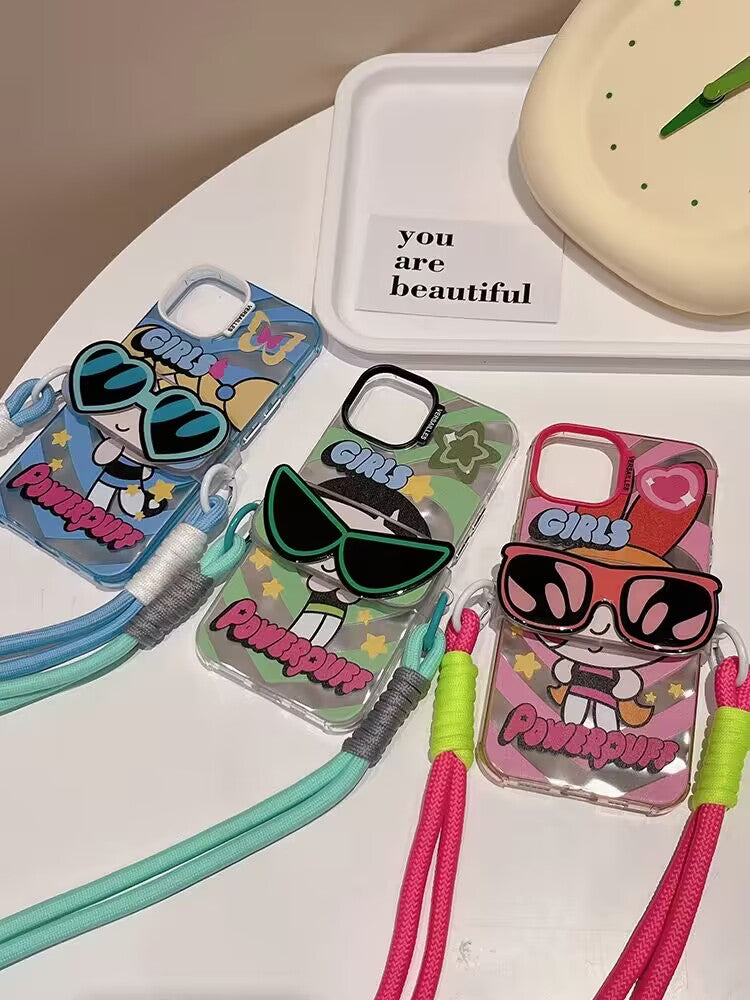 YQQ 可愛い パワーパフガールズ スマホケース 携帯電話ケース