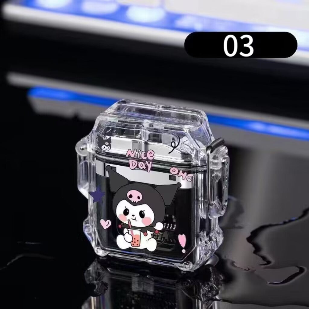 YQQ キャラクター 可愛い USB充電 電子ライター 防風 防水 電気ライター