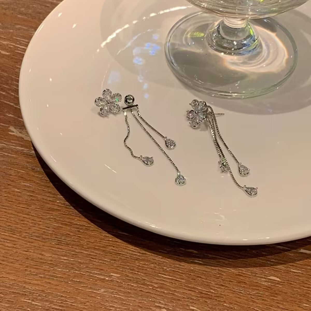 YQQ きらきら フラワー 花 ピアス イヤリング