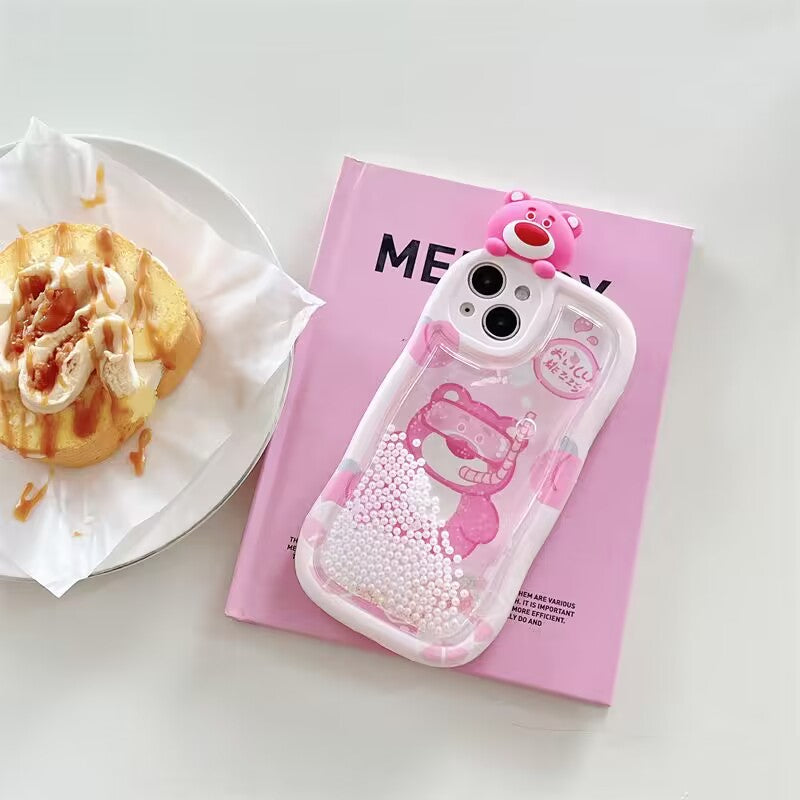 YQQ 可愛い ロッツォ 流れるパール スマホケース 携帯電話ケース
