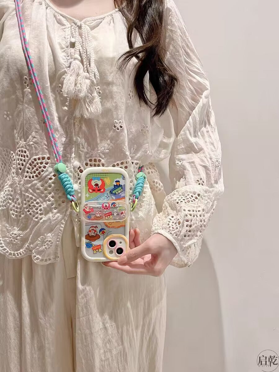 YQQ 可愛い トイ・ストーリー スマホケース 携帯電話ケース クランプ式ストラップ