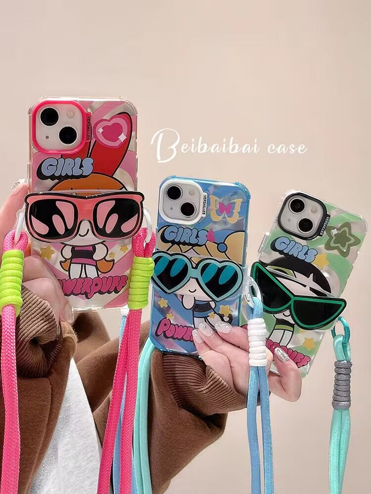 YQQ 可愛い パワーパフガールズ スマホケース 携帯電話ケース
