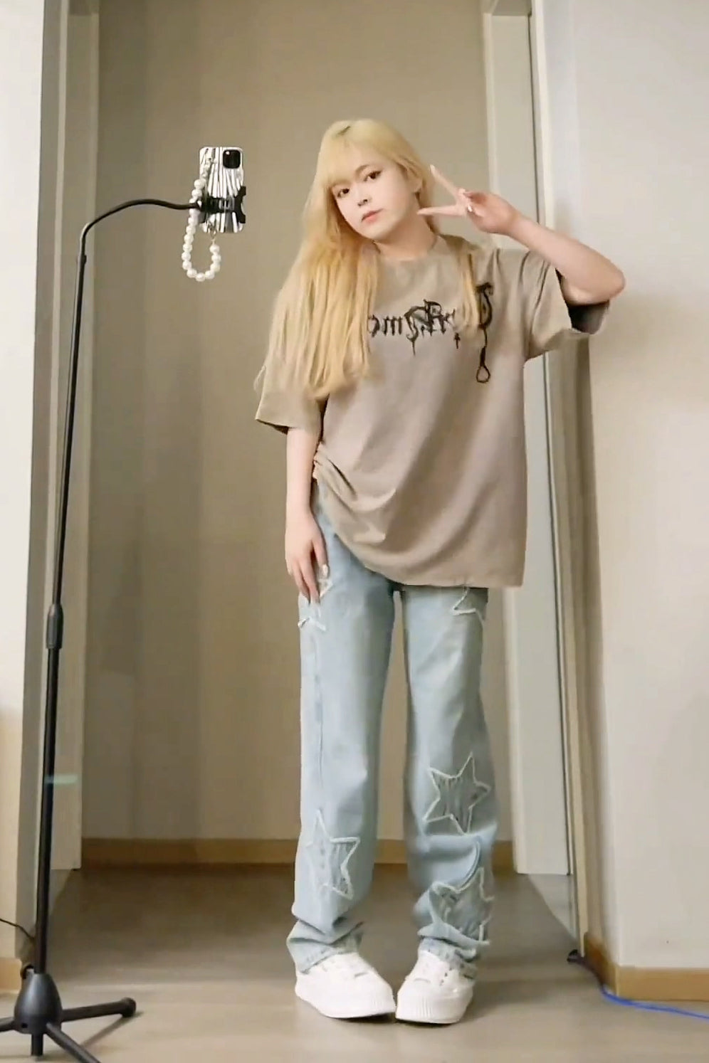 XYW オーバーサイズ かっこいい ストリート 半袖 Tシャツ 2色 ギャル トップス