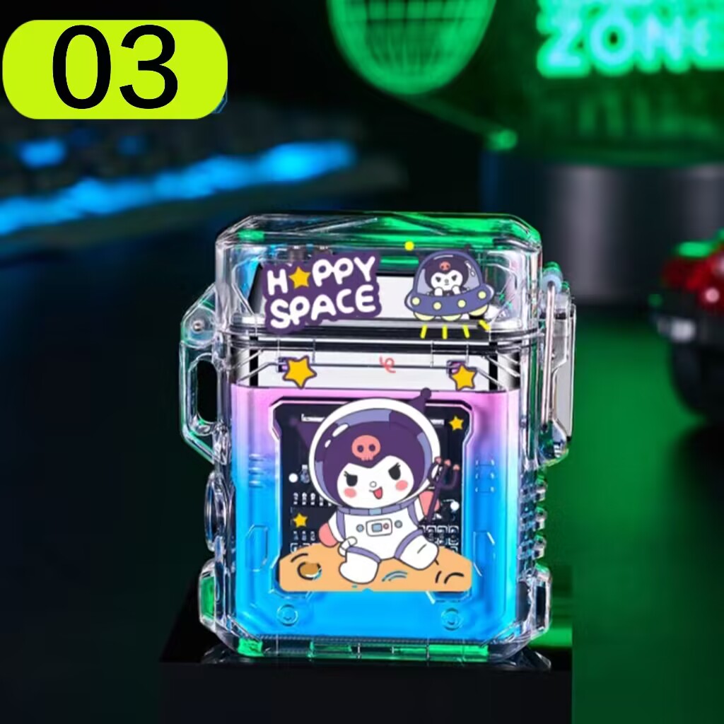 YQQ USB充電 電子ライター 軽量 LED 防風 防水 電気ライター パウダーブルーのライター