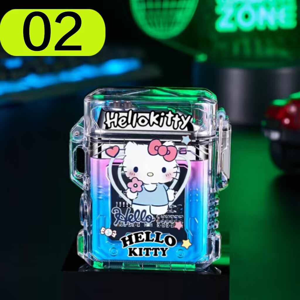 YQQ USB充電 電子ライター 軽量 LED 防風 防水 電気ライター パウダーブルーのライター