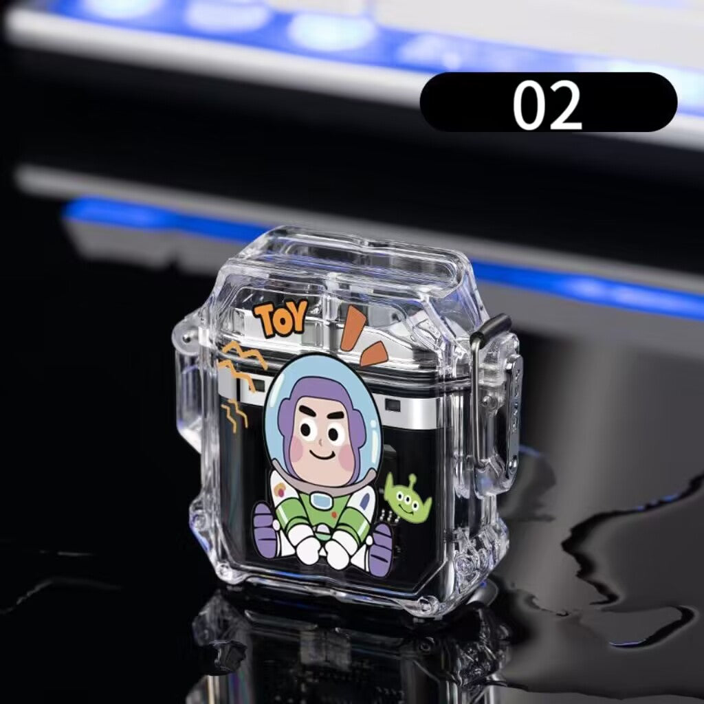 YQQ キャラクター 可愛い USB充電 電子ライター 防風 防水 電気ライター