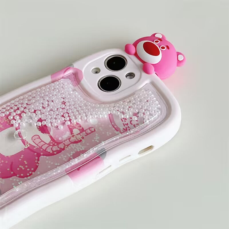 YQQ 可愛い ロッツォ 流れるパール スマホケース 携帯電話ケース