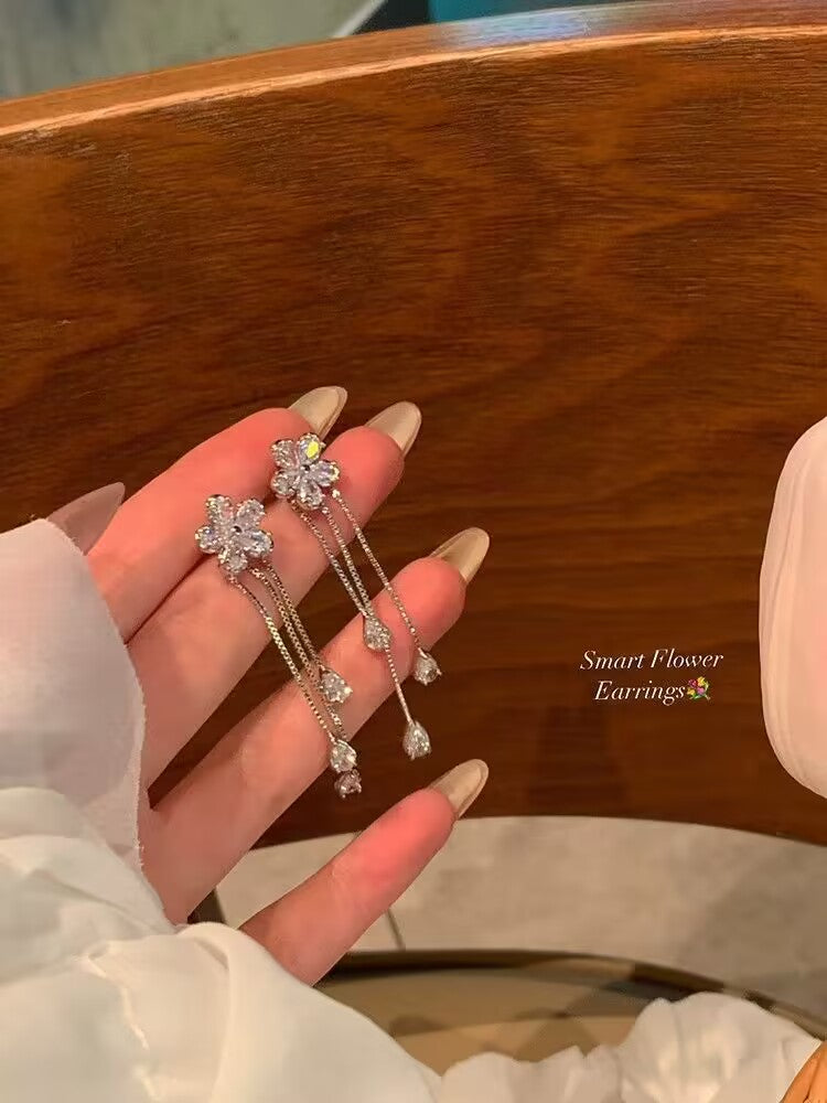 YQQ きらきら フラワー 花 ピアス イヤリング