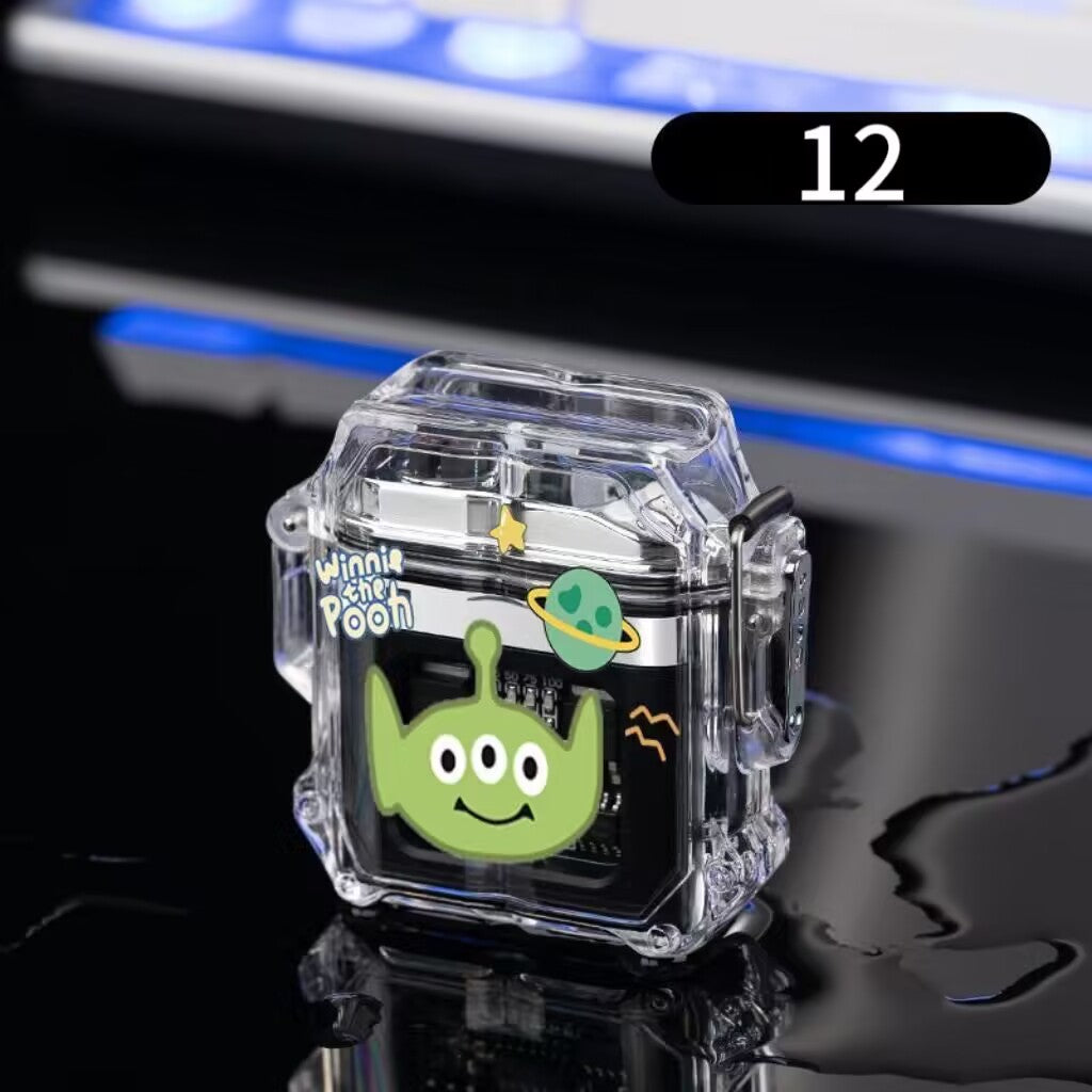 YQQ キャラクター 可愛い USB充電 電子ライター 防風 防水 電気ライター