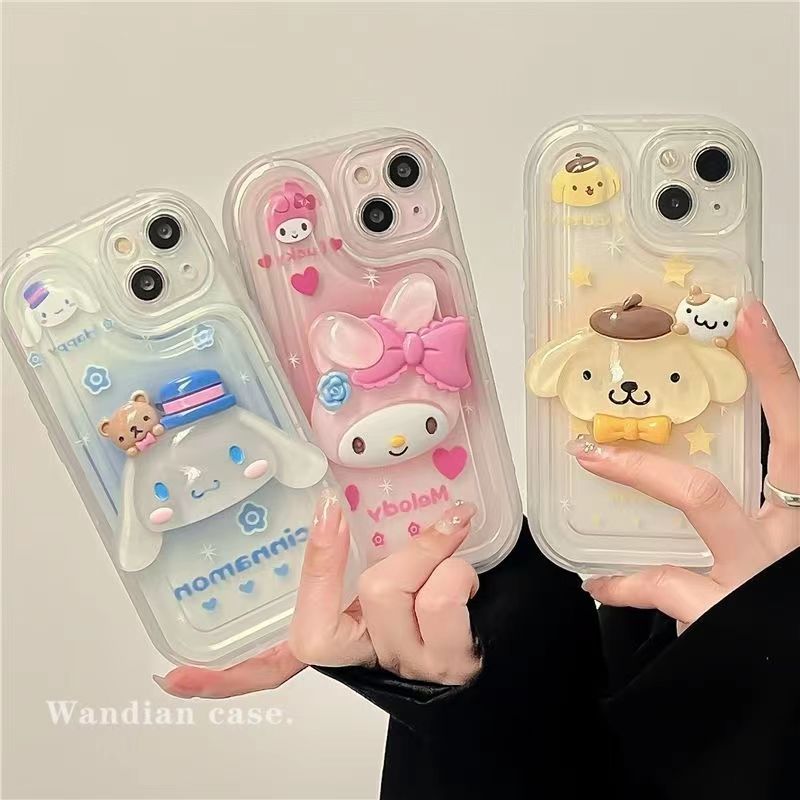 YQQ 立体 サンリオ スマホケース 可愛い 携帯電話ケース