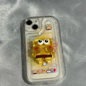 WLY かわいい スマホケース シリカゲル 携帯電話ケース スポンジ・ボブ メインキャラクター
