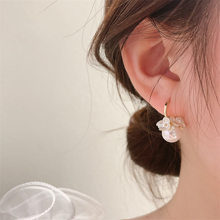 LF パール 真珠 花 ピアス かわいい イヤリング