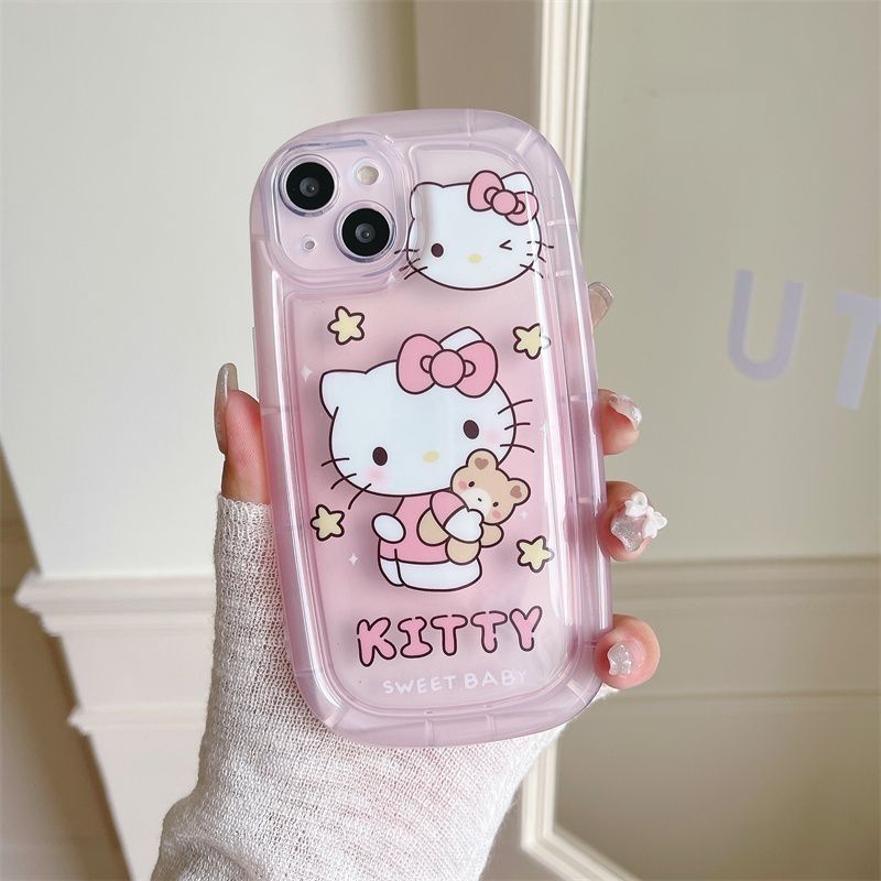 YQQ かわいい サンリオ スマホケース シリカゲル 携帯電話ケース エアバッグの転倒保護
