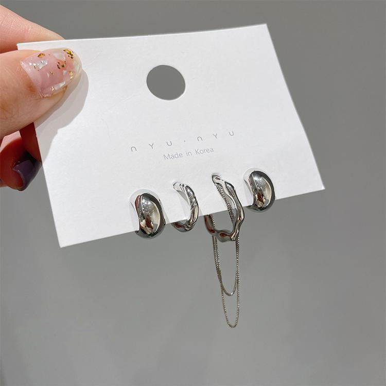 YQQ 可愛い ピアス イヤーカフ チェーン セット かっこかわいい