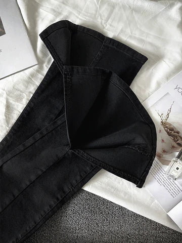 XYW ハイウエストストレッチフレアデニムパンツ 脚長効果 スリムのコピー