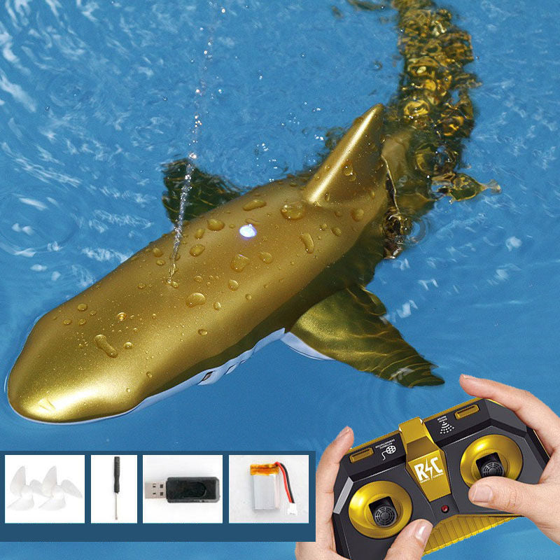 YQQ 電動リモコンサメ 水噴&ライト機能 電気 海洋生物のシミュレーション