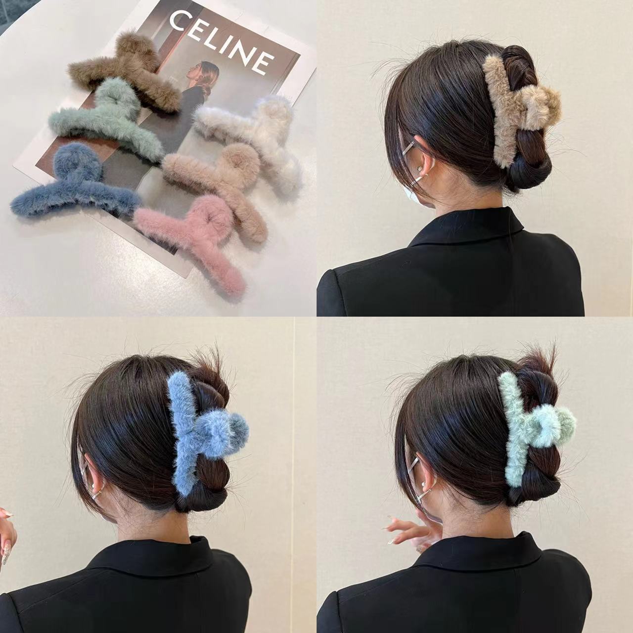 YQQ 6点セットもこもこヘアピン ヘアアクセ クリップアレンジ