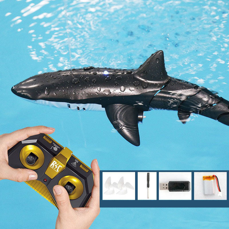 YQQ 電動リモコンサメ 水噴&ライト機能 電気 海洋生物のシミュレーション