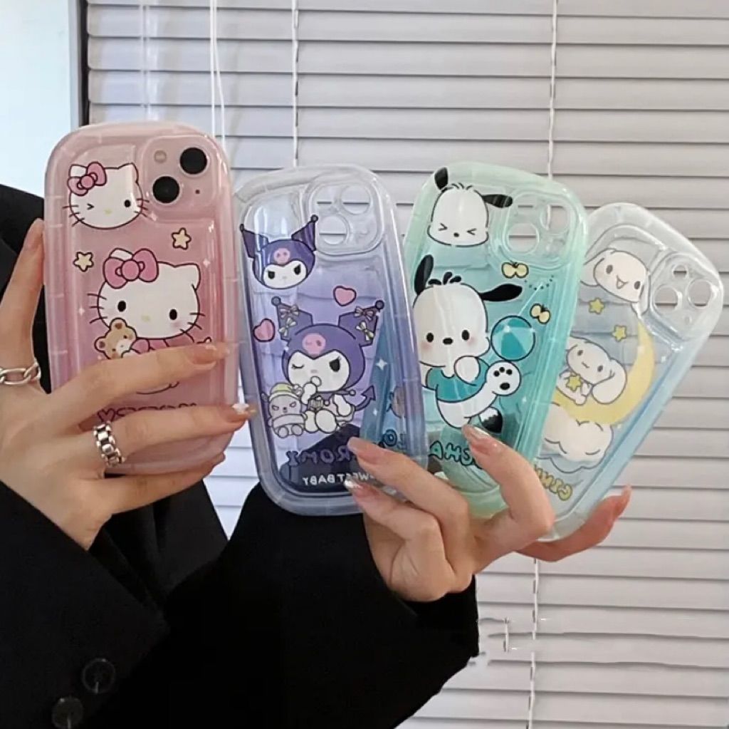 YQQ かわいい サンリオ スマホケース シリカゲル 携帯電話ケース エアバッグの転倒保護