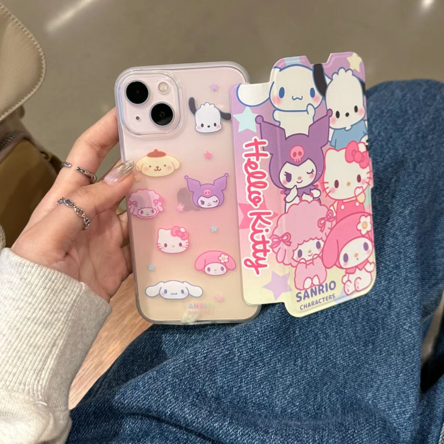 LF フリップ型 スマホケース かわいいサンリオ フリップフォンケース 携帯電話ケース レトロ