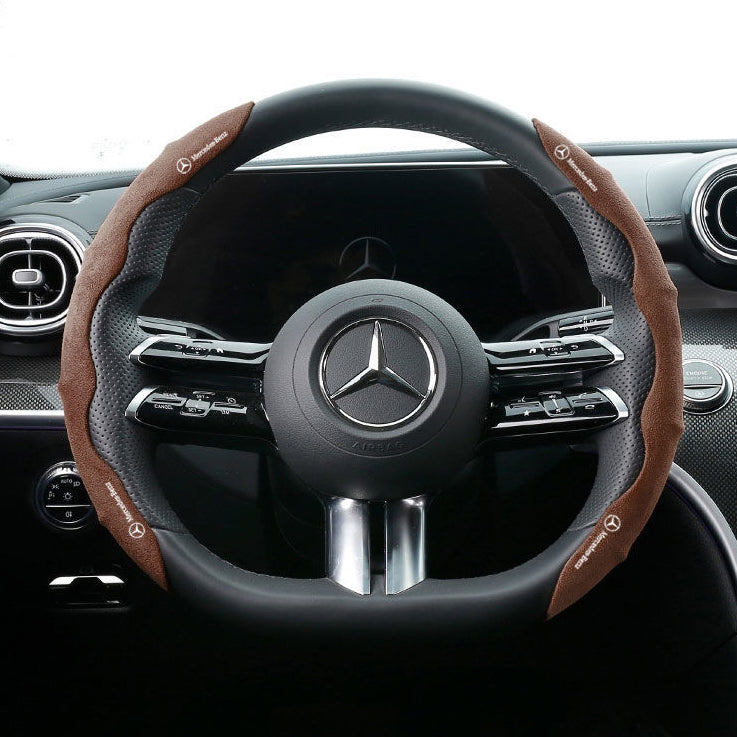 XYW 【マットタイプ】ステアリングホイールカバー スエード 滑り止め吸湿 車種別専用ステアリングカバー