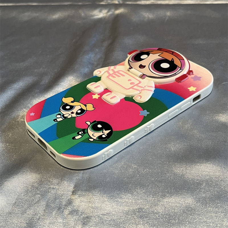 前壳 WLY キャラクター宇宙飛行士 化粧鏡 スマホケース かわいい 携帯電話ケース