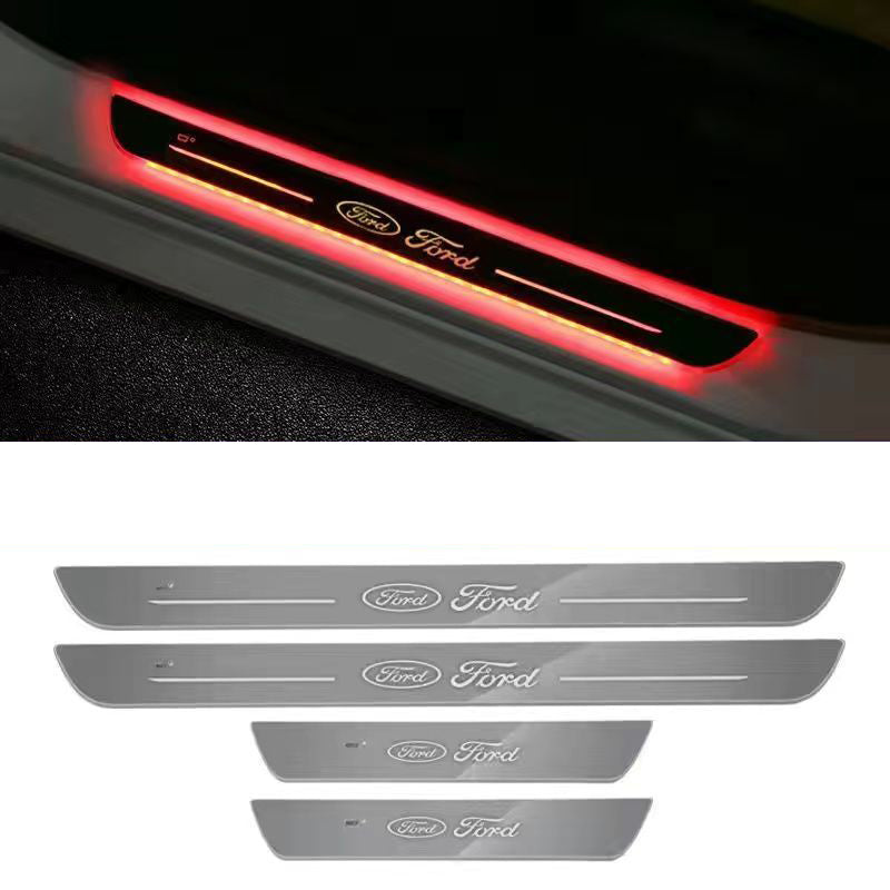XYW 車載用アンビエントライト フロントドア リヤドア ライト ワイヤレスセンサーLEDライト【七彩流光/多色切り替え】