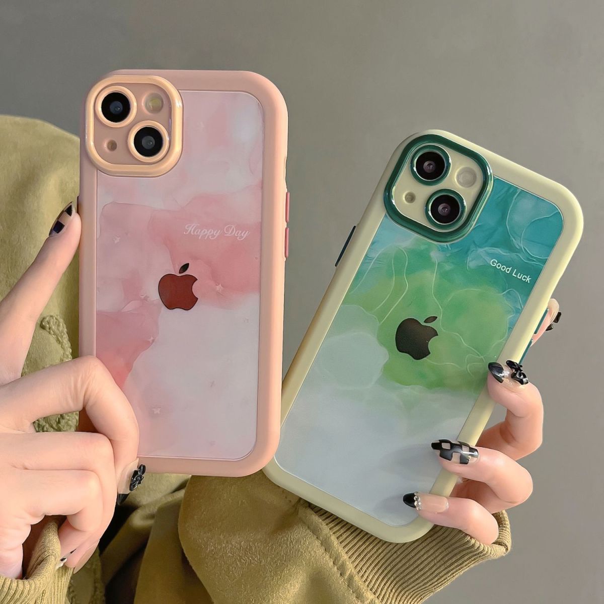 YQQ にじみ色 スマホケース 携帯電話ケース 芸術
