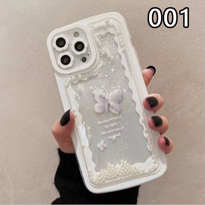 YQQ ラブリーな蝶の流砂型スマホケース 携帯電話ケース 芸術
