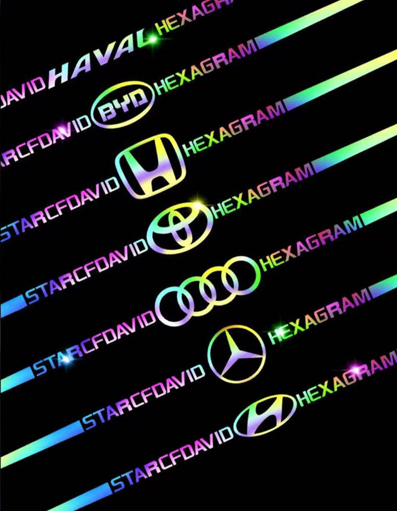 XYW 車のエンブレム 反射ステッカー【レーザー】車体、ドア、リアガラスに使用-2個入