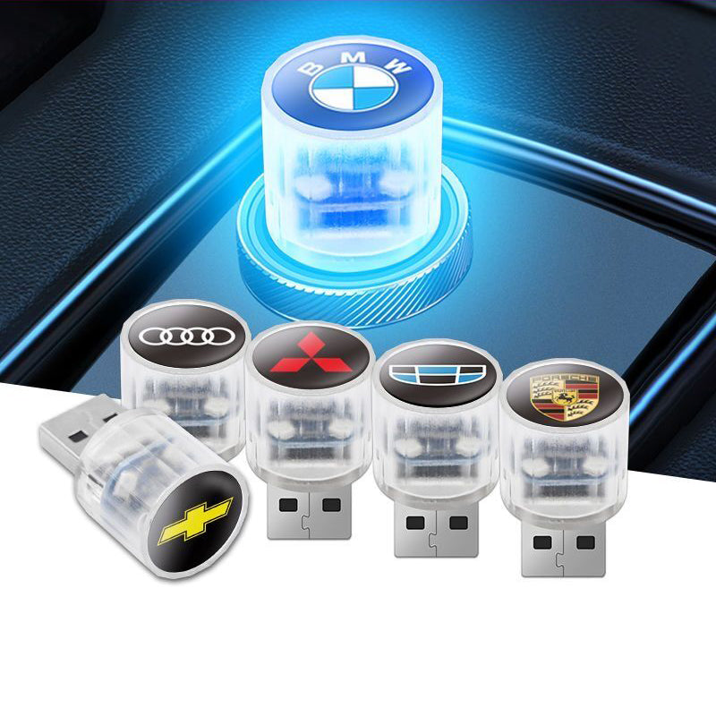 XYW USB 飾り 自動車用ムードランプ LED レインボー 3個入 車用品