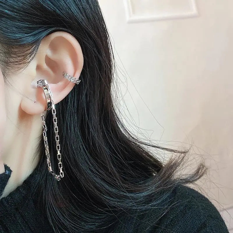 YQQ Cデザインイヤーフック ピアスレス用耳骨クリップ