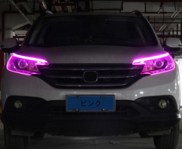 XYW 超人気 LED自動車 超薄型ライトガイド レインボー 流水ターンシグナルランプ