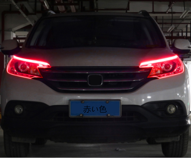 XYW 超人気 LED自動車 超薄型ライトガイド レインボー 流水ターンシグナルランプ