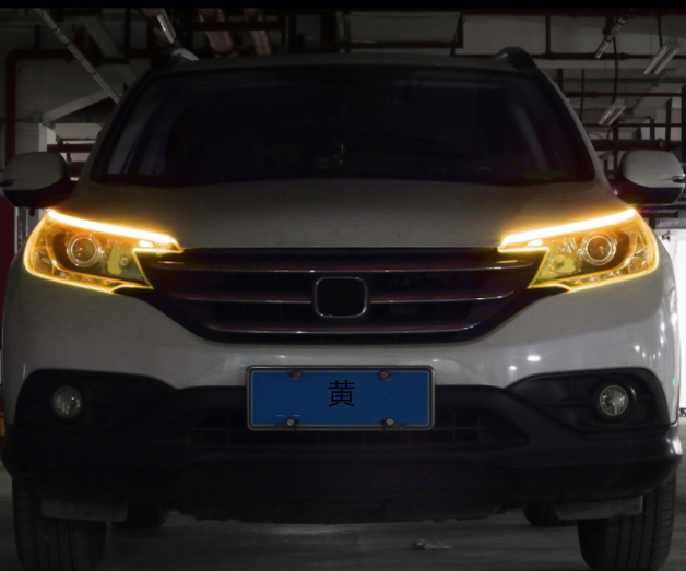 XYW 超人気 LED自動車 超薄型ライトガイド レインボー 流水ターンシグナルランプ