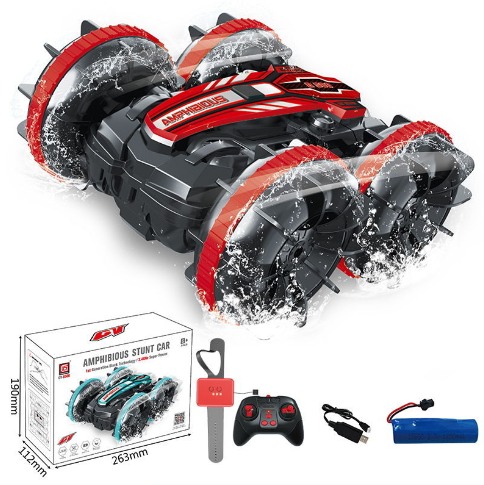YQQ 水陸 ラジコンカー こども向け オフロード ハンドジェスチャー 360°ドリフト 2.4GHz