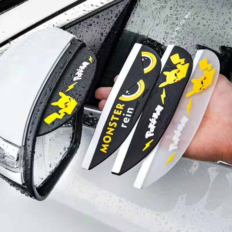 XYW 車用 レインカバー カーミラー用レインシールド カートゥーン