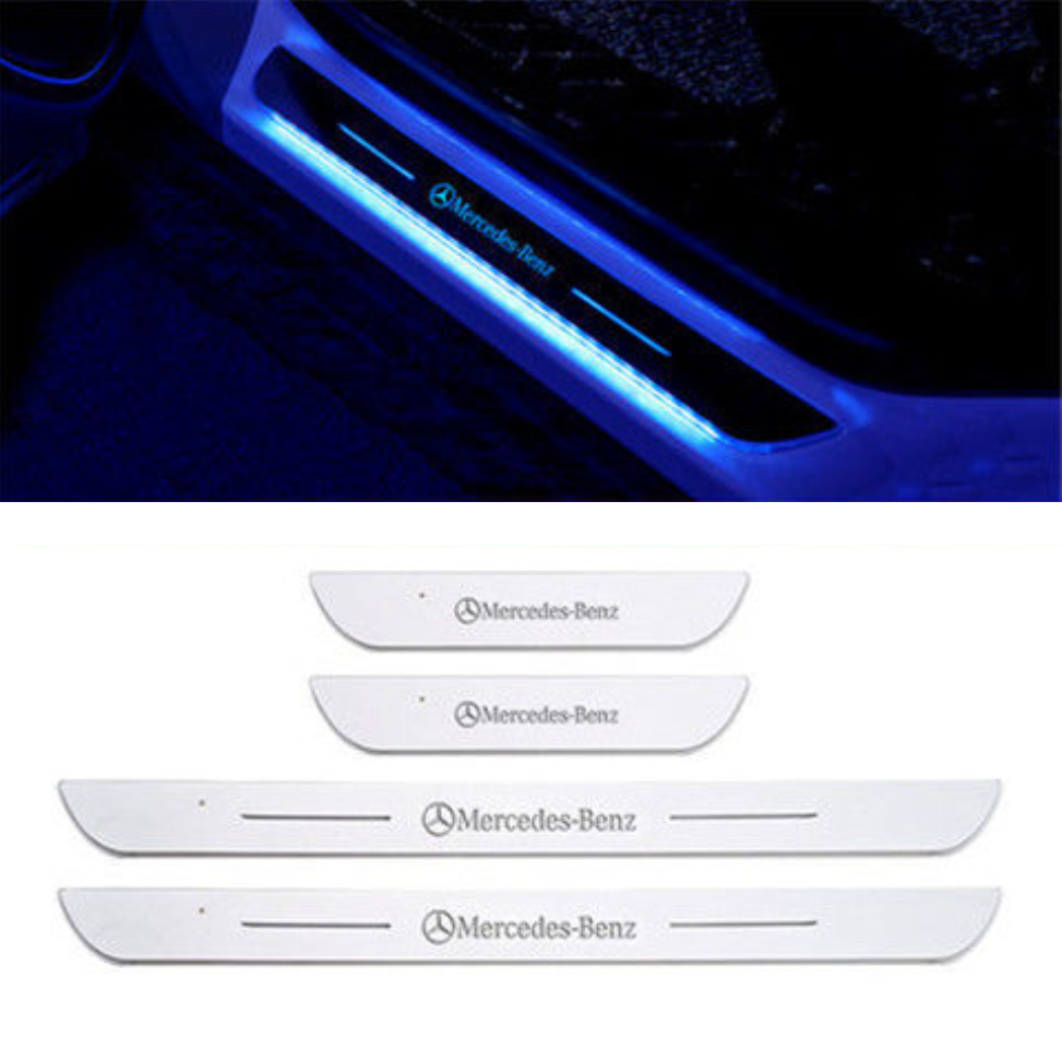 XYW 車載用アンビエントライト フロントドア リヤドア ライト ワイヤレスセンサーLEDライト【七彩流光/多色切り替え】