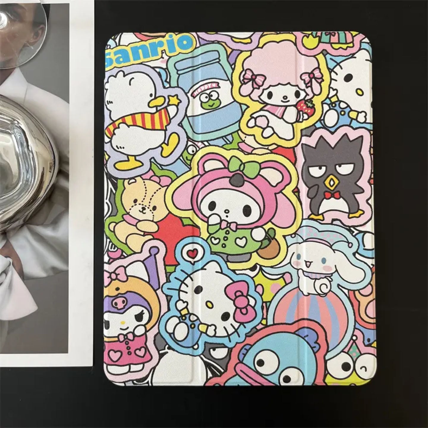 LF IPad-タブレット保護カバー ケース フリップ式 かわいい サンリオ