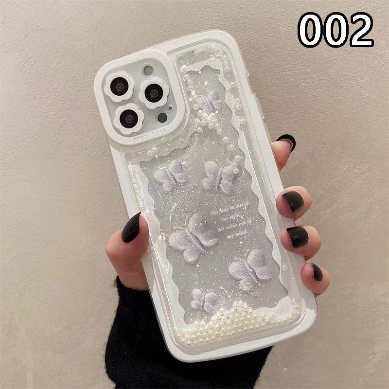 YQQ ラブリーな蝶の流砂型スマホケース 携帯電話ケース 芸術