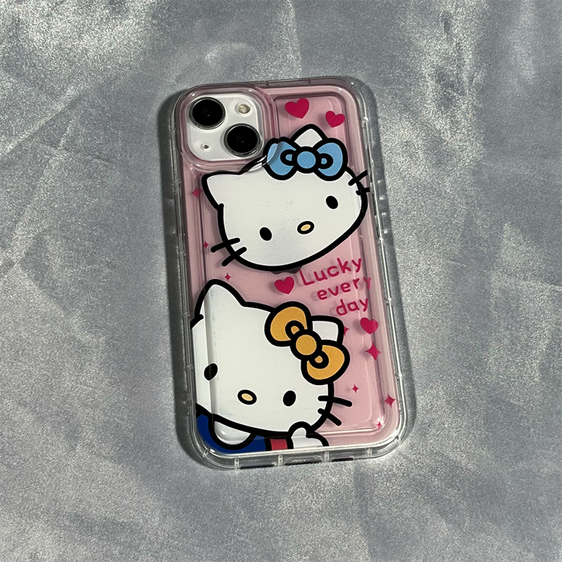 WLY キャラクター ポチャッコ&ハローキティ スマホケース 携帯電話ケース