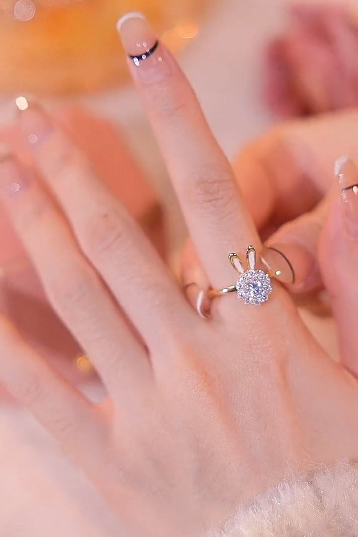 XYW 回転うさぎリング 指輪のサイズは調節可能です