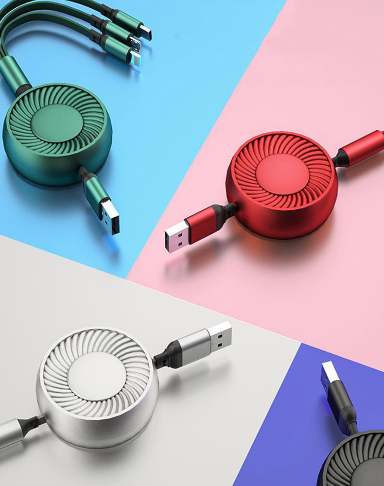 LF 3in1携帯電話充電ケーブル リトラクタブルデータケーブル