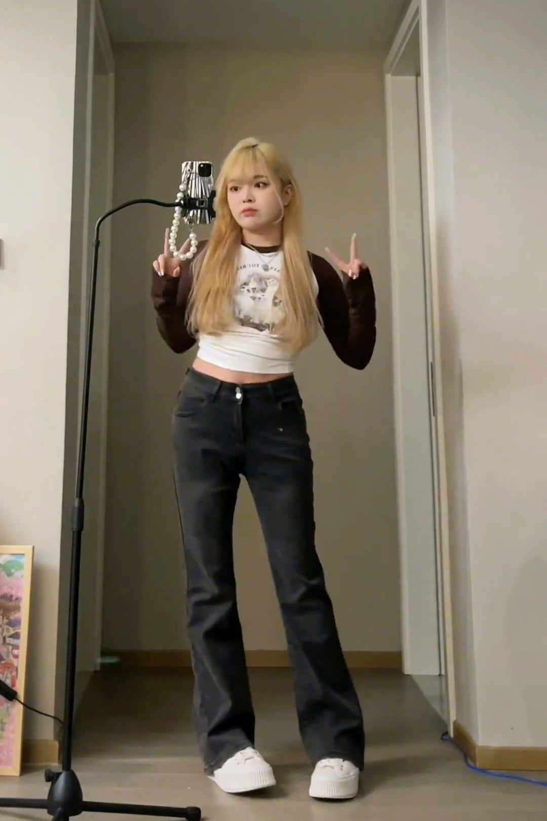 XYW ハイウエスト 着やせ かっこいい ジーンズ ストレートパンツ