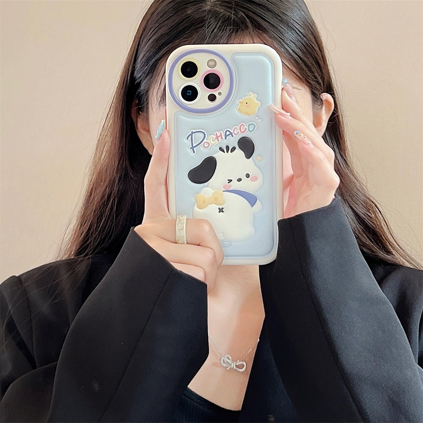 LF 可愛い キャラクター 革柄携帯ケース スマホケース 携帯電話ケース