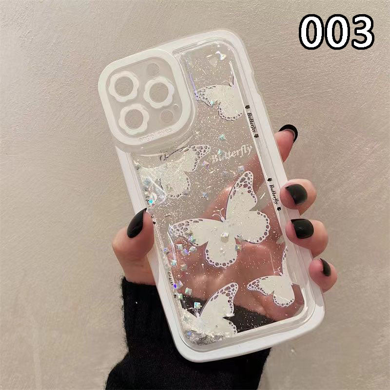 YQQ ラブリーな蝶の流砂型スマホケース 携帯電話ケース 芸術