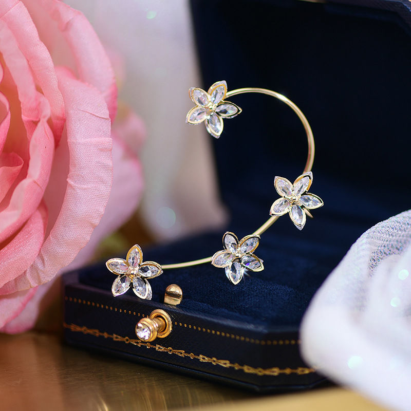 LF 桃花 フラワー イヤリング イヤーフック